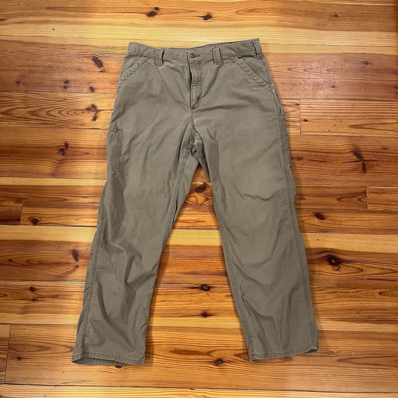 Carhartt Pants Mens 38x32 Gray Dungaree Relaxed Fit Utility Distressed - Picture 1 of 10